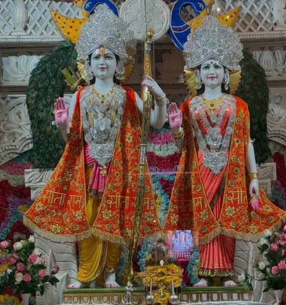 Ram Darbar Temple — white marble shrine at Mehandipur Balaji complex